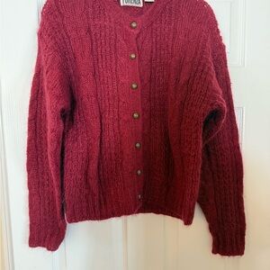 Forenza Deep Red Cardigan Sweater